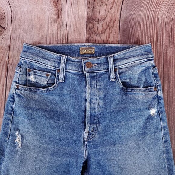 Mother Womens Size 27 The Tomcat Play Like A Pirate Straight Leg Jean Distressed - Picture 5 of 16